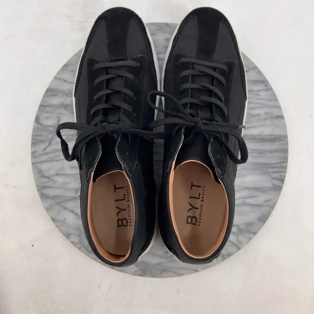 BYLT Mens 13 Shoes Black Suede Leather Retroday‎ MYD High Top Lace Up Sneakers